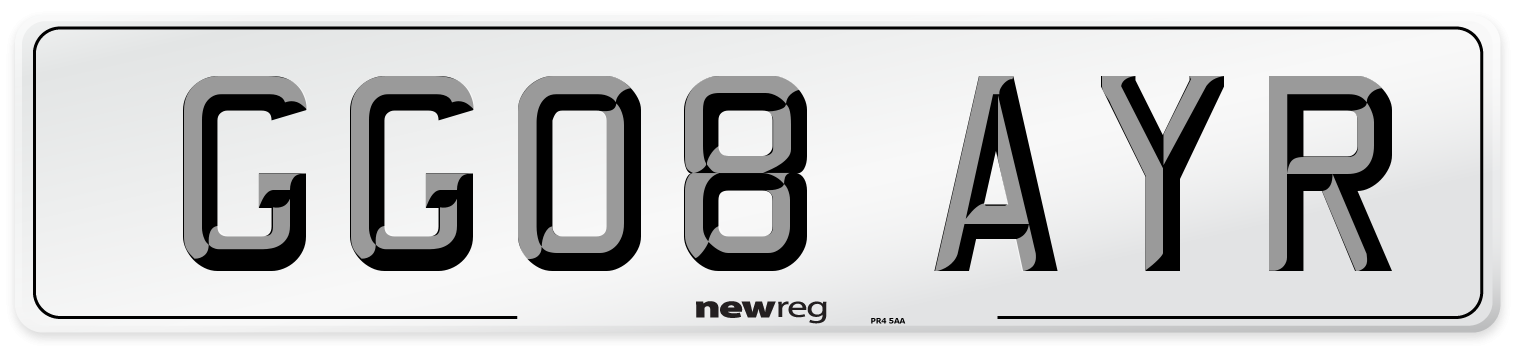 GG08 AYR Number Plate from New Reg